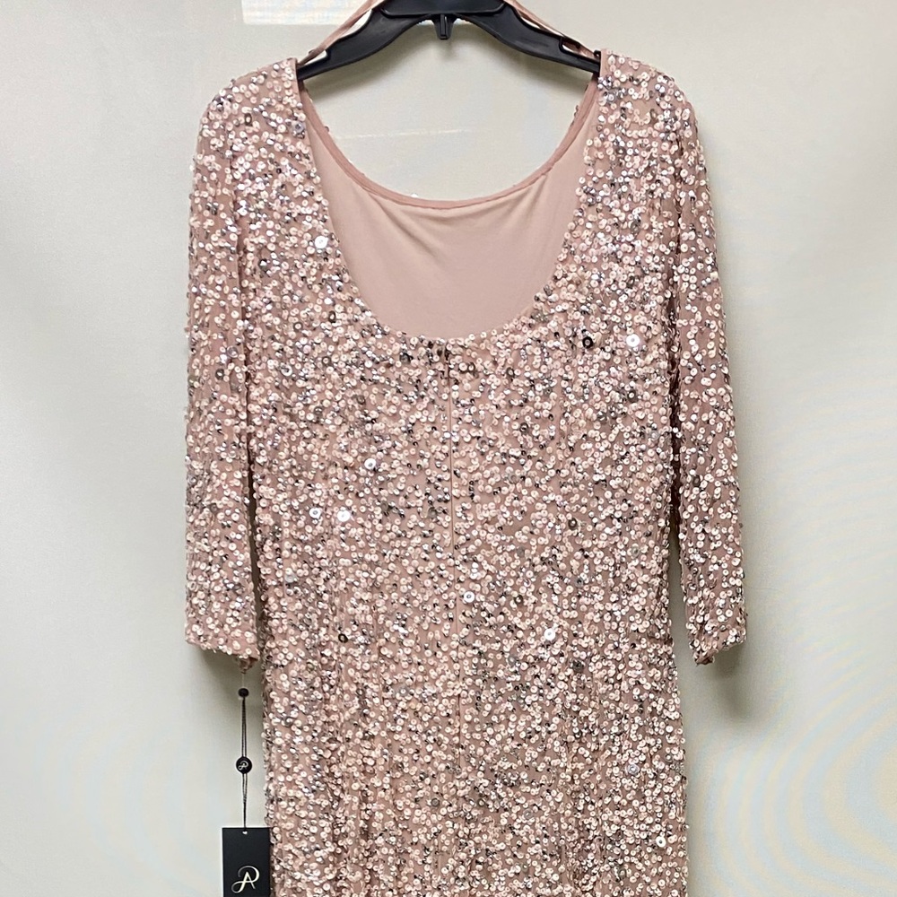 Adrianna Papell sequins plus size, 3/4 sleeves long gown - Picture 9 of 10